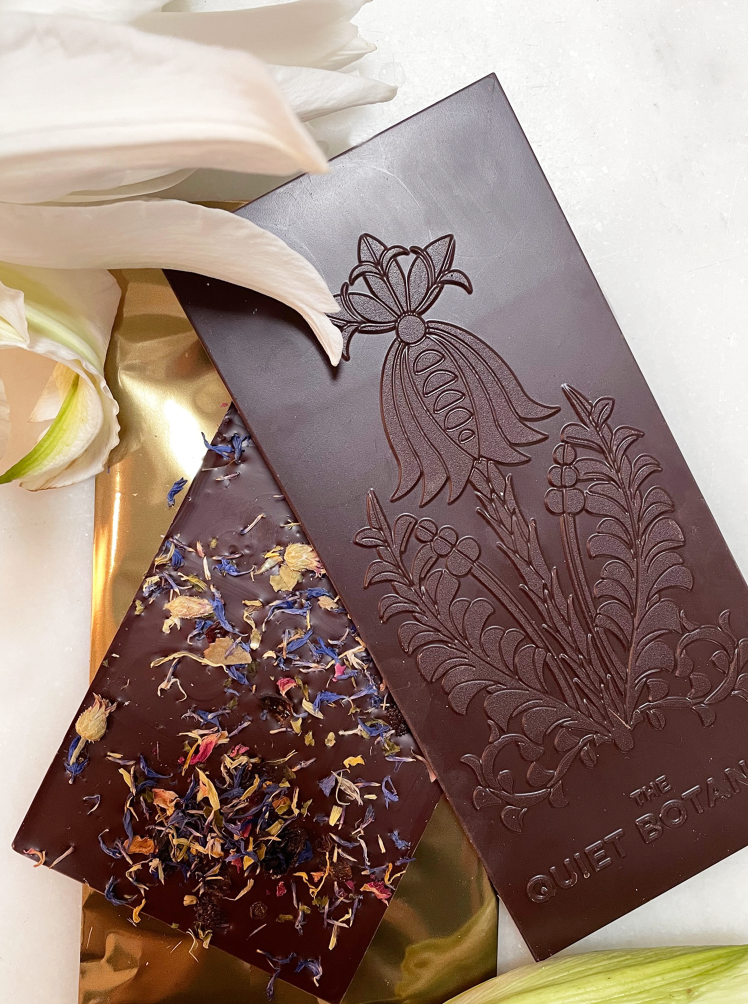 BOTANICAL WONDER BAR - 72% Dark Chocolate with Blood Orange &amp; Elderflower